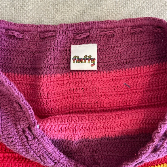 Shop Fluffy Rainbow Crochet Shorts S - Picture 2 of 4